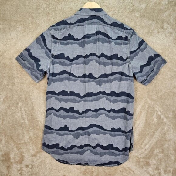 G-Star Raw Camouflage Shirt Pearl Snap Pocket Short Sleeve Button Up Mens Size L - Picture 2 of 10